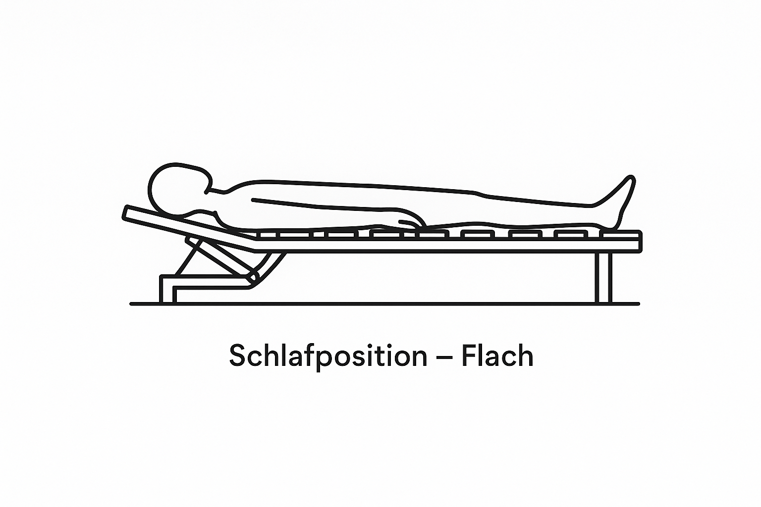 Flache Schlafposition